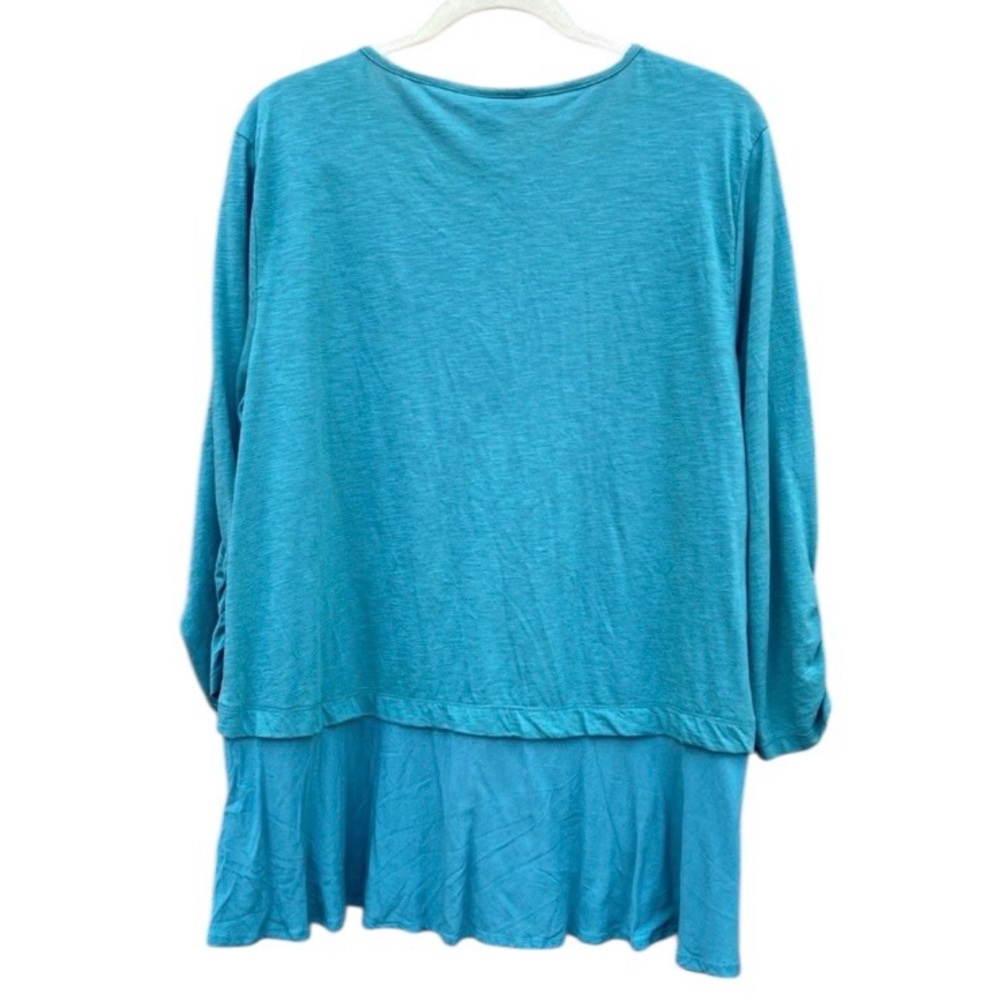 Style & Co Flounce Hem Peasant Top in Delilah Green Size XL - Picture 4 of 7